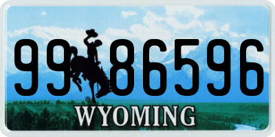 WY license plate 9986596