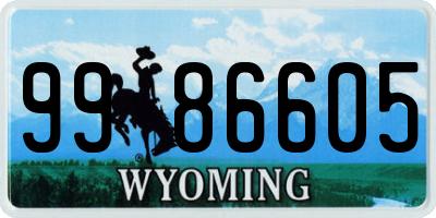 WY license plate 9986605