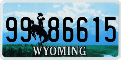WY license plate 9986615