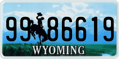 WY license plate 9986619