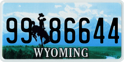 WY license plate 9986644