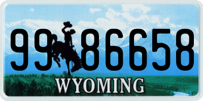 WY license plate 9986658