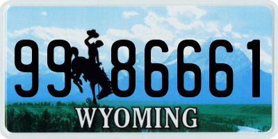 WY license plate 9986661