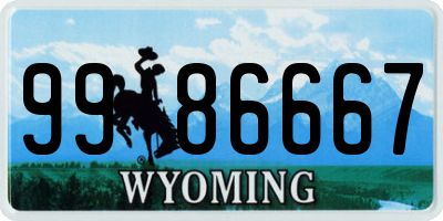 WY license plate 9986667