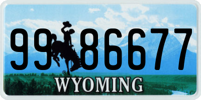 WY license plate 9986677