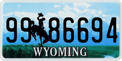 WY license plate 9986694