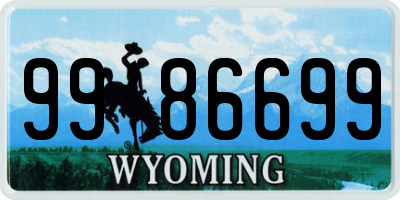 WY license plate 9986699