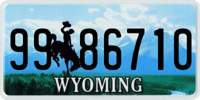 WY license plate 9986710