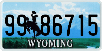 WY license plate 9986715