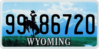 WY license plate 9986720