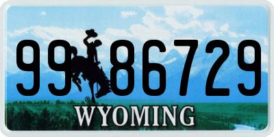 WY license plate 9986729