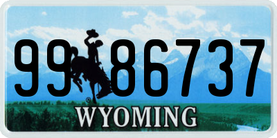WY license plate 9986737