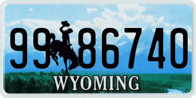 WY license plate 9986740
