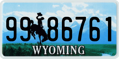 WY license plate 9986761