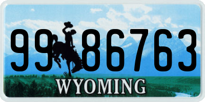 WY license plate 9986763
