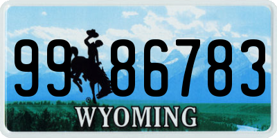 WY license plate 9986783
