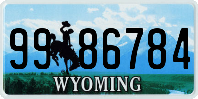 WY license plate 9986784