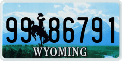 WY license plate 9986791