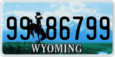 WY license plate 9986799