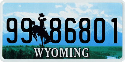 WY license plate 9986801