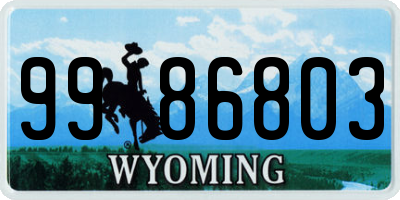 WY license plate 9986803