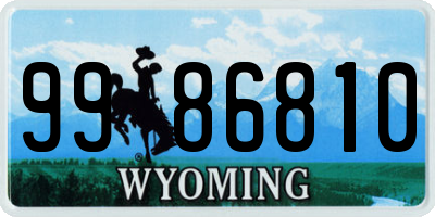 WY license plate 9986810