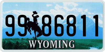 WY license plate 9986811