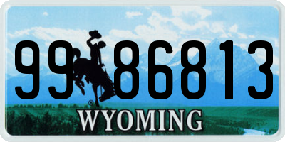 WY license plate 9986813