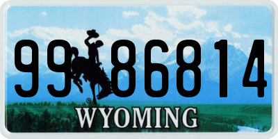 WY license plate 9986814