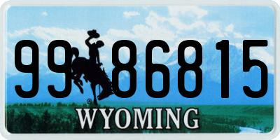 WY license plate 9986815