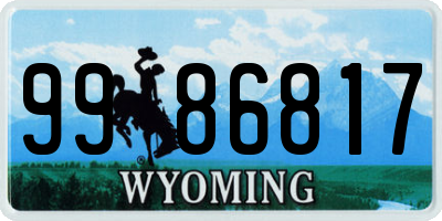 WY license plate 9986817