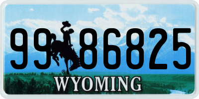 WY license plate 9986825