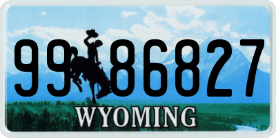 WY license plate 9986827