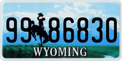 WY license plate 9986830