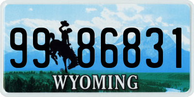 WY license plate 9986831