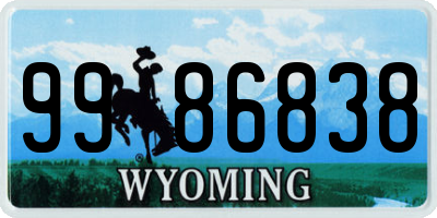 WY license plate 9986838