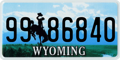 WY license plate 9986840