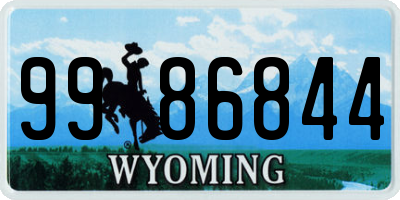 WY license plate 9986844