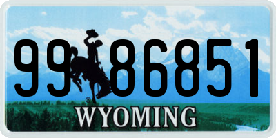 WY license plate 9986851