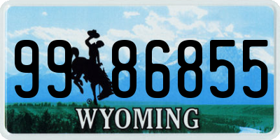 WY license plate 9986855