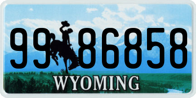 WY license plate 9986858