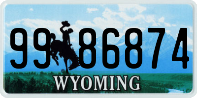 WY license plate 9986874