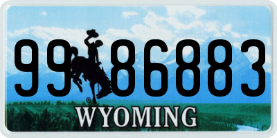 WY license plate 9986883