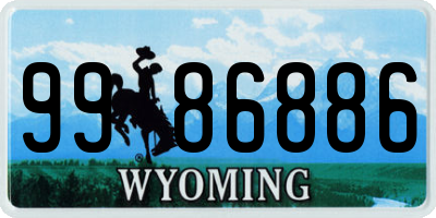 WY license plate 9986886