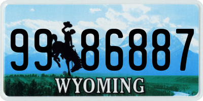 WY license plate 9986887