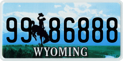 WY license plate 9986888