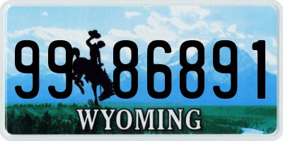 WY license plate 9986891