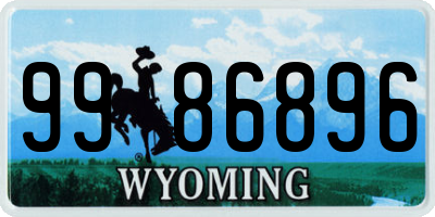 WY license plate 9986896