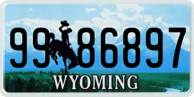 WY license plate 9986897