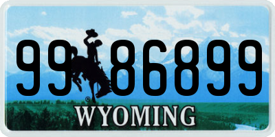 WY license plate 9986899